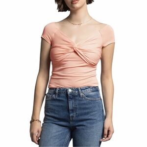 Weekend Los Angeles Adelina Twist Front Top in Pink Size Medium